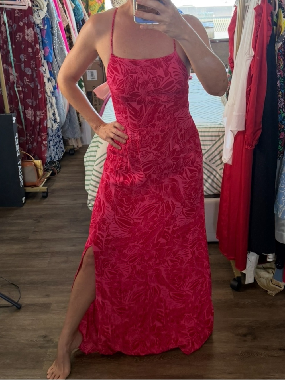 Lusana red/pink sundress nwts sz S Miriah Luca
